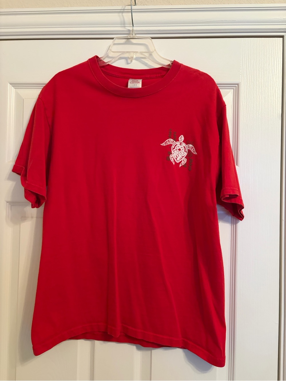 Jerzees Red Short-Sleeve Kauai Tee with Turtle Graphic